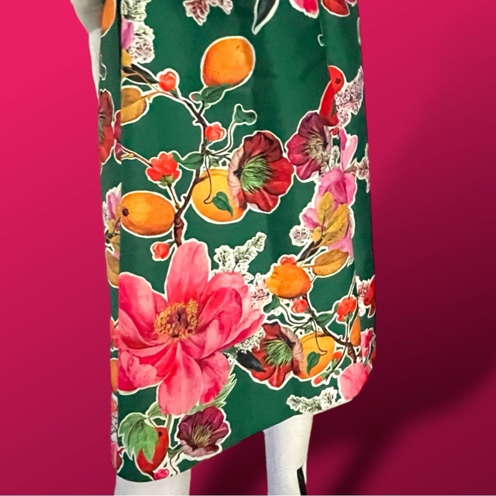 Talbots Green Floral Fit & Flare A-Line Dress - Size 8 - Picture 11 of 15